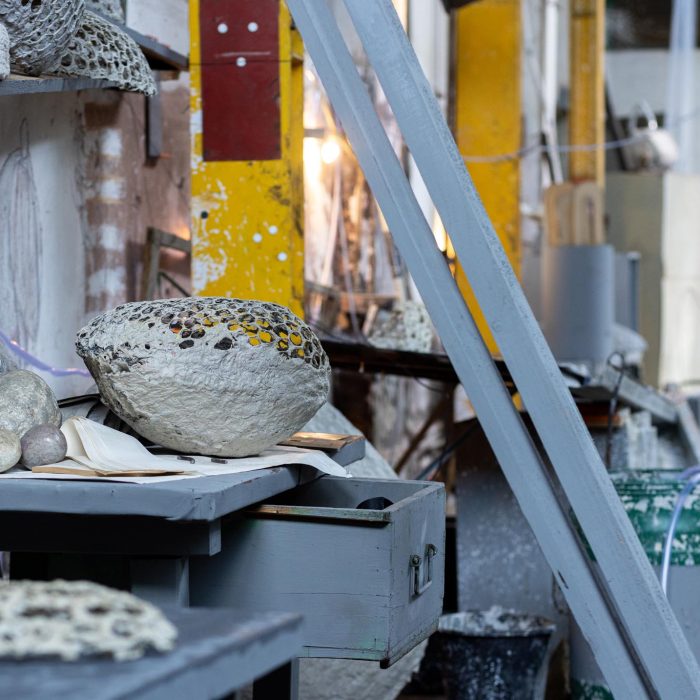 Post World Undercover Fake Rock Manufacturing Facility, site-specific installation by Sebastian Moldovan, Art Encounters Biennial, Timișoara, 2023 — view 3 of 41
