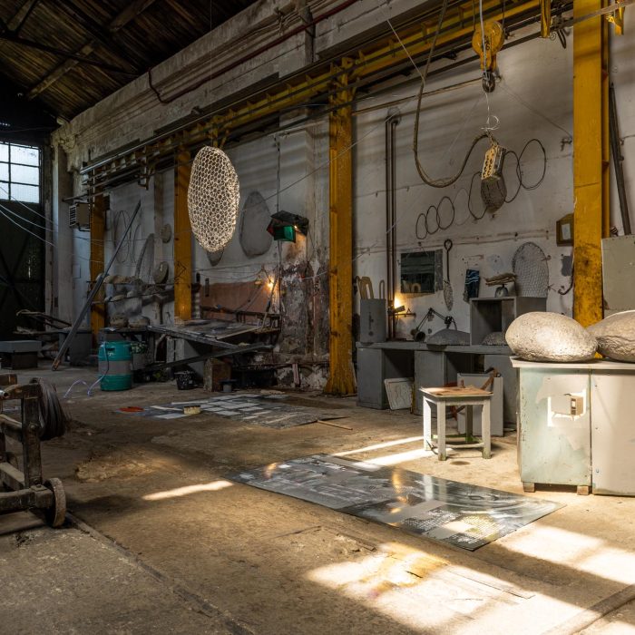 Post World Undercover Fake Rock Manufacturing Facility, site-specific installation by Sebastian Moldovan, Art Encounters Biennial, Timișoara, 2023 — view 6 of 41